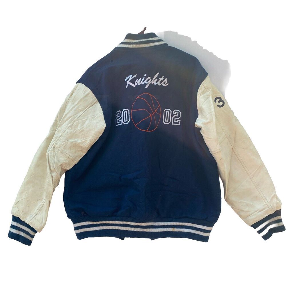 Vintage Game Sportswear‎ Letterman Varsity Jacket 2002 Knights Sz S Wool Leather